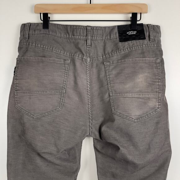 Alpinestars Gray Corduroy Straight Leg Pants Size 36 Riding Motorcycle - Picture 8 of 14